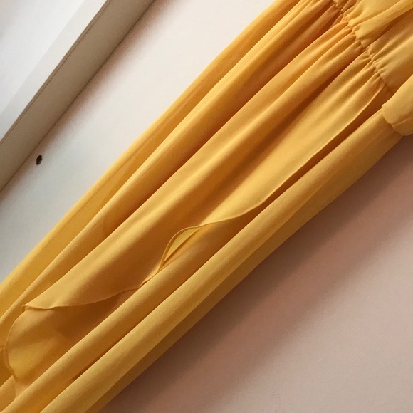 Thalia Sodi Yellow Chiffon High-Low Dress, Small - Picture 3 of 7